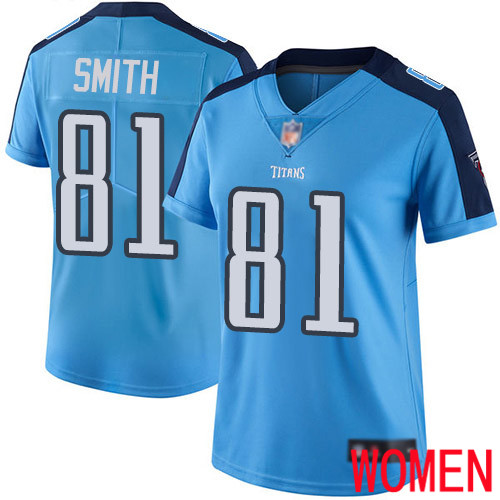 Tennessee Titans Limited Light Blue Women Jonnu Smith Jersey NFL Football #81 Rush Vapor Untouchable->youth nfl jersey->Youth Jersey